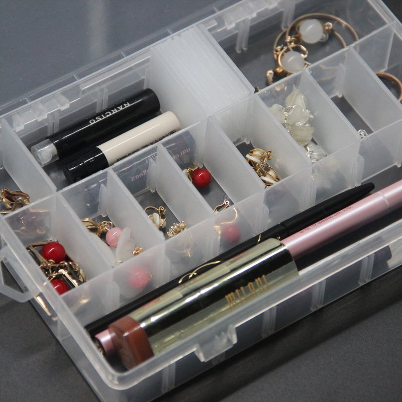SUSUB 4PCS Clear White Plastic Organizer Box with Dividers 24 Grid Storage Containers Jewelry Storage Box with Dividers for Beads Earrings Necklaces Rings Metal Parts Accessories Screws Button Storage - Image 5